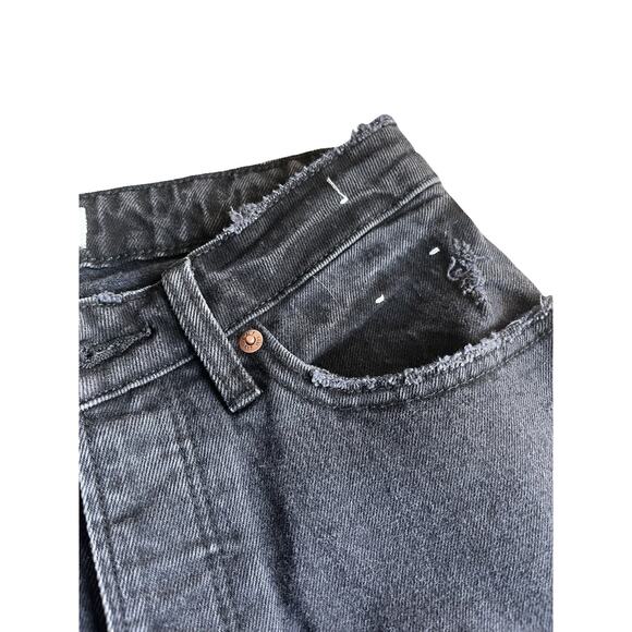 Abercrombie & Fitch The Dad High Rise Jeans 2 Short / 26 Button Fly Straight Leg - Picture 4 of 6